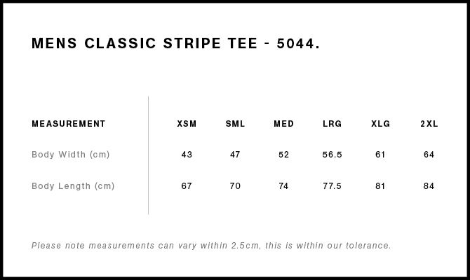 Size Guide - Style 5044