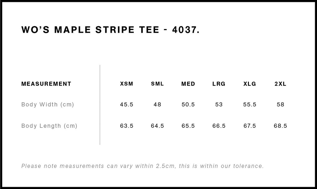 Size Guide - Style 4037
