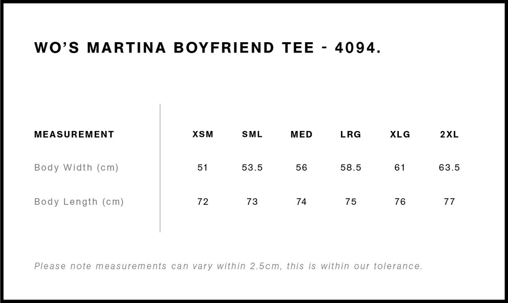 Size Guide - Style 4094