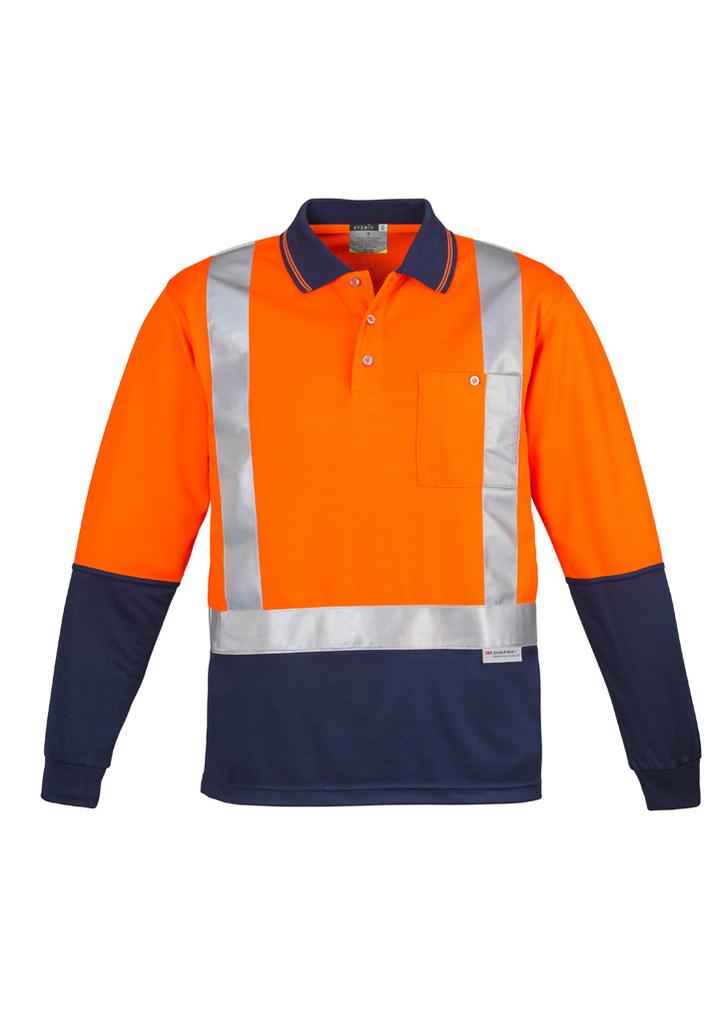 ZH234 - Mens Hi Vis Spliced Long Sleeve Polo - Shoulder Taped