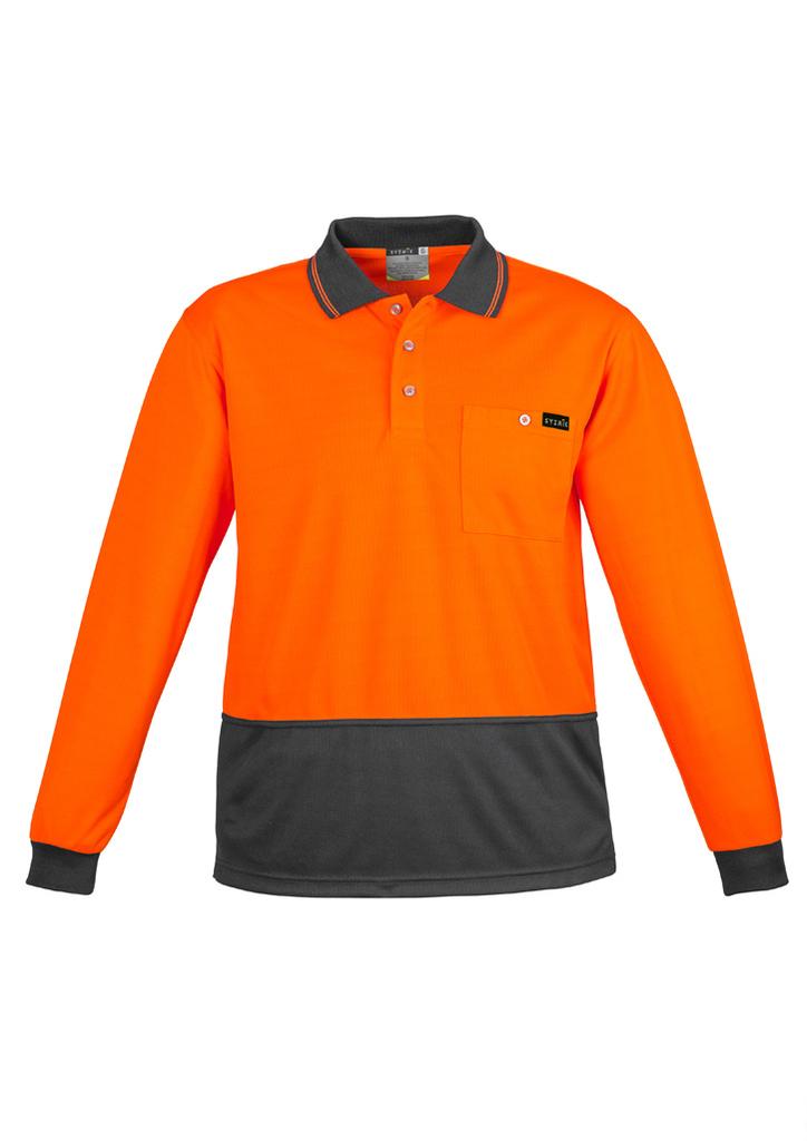 ZH410 - Mens Hi Vis Comfort Back Long Sleeve Polo