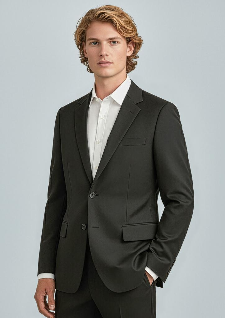 [9401042345813] 80111 - Mens Cool Stretch 2 Button Classic Jacket (87, Black)