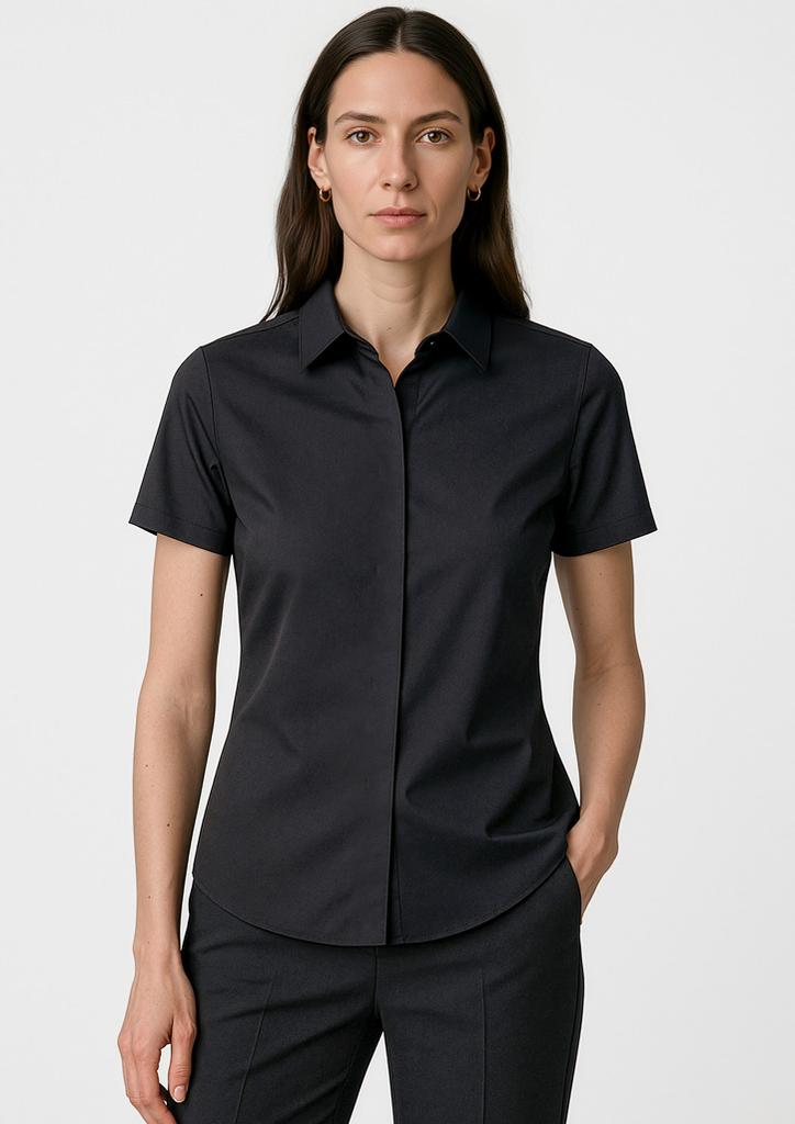 [9401042522238] RS968LS - Womens Charlie Short Sleeve Shirt (4, Black)