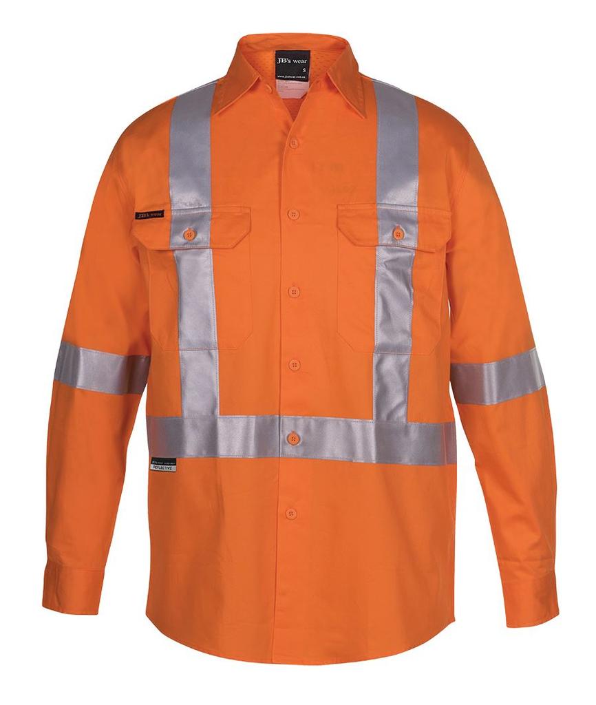 [6DCBLOXAA] 6DCBL - JBs Hv (D+N) L/S 150G Cross Back Tape Shirt (XS)