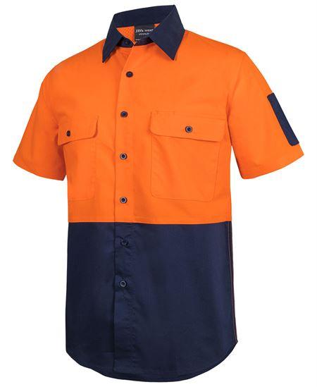 [6HRFSENA1] 6HRFS - JBs Hv Class F Ripstop S/S Work Shirt (2XS, Lime/Navy)