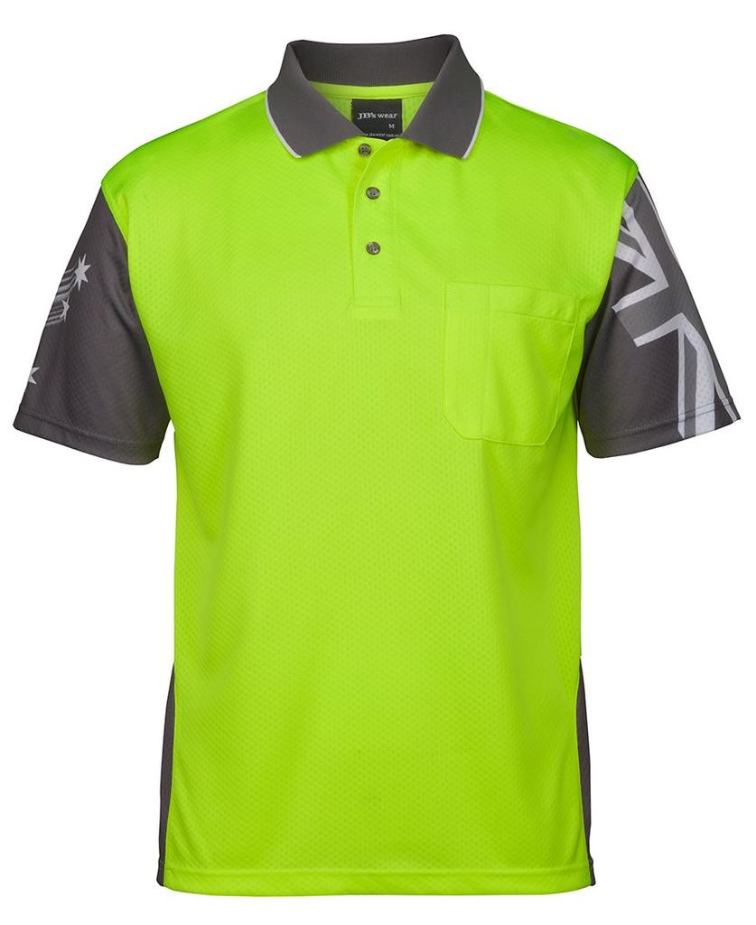 [6HSCEGAA] 6HSC - JBs Hv Southern Cross Polo (XS, Lime/Charcoal)