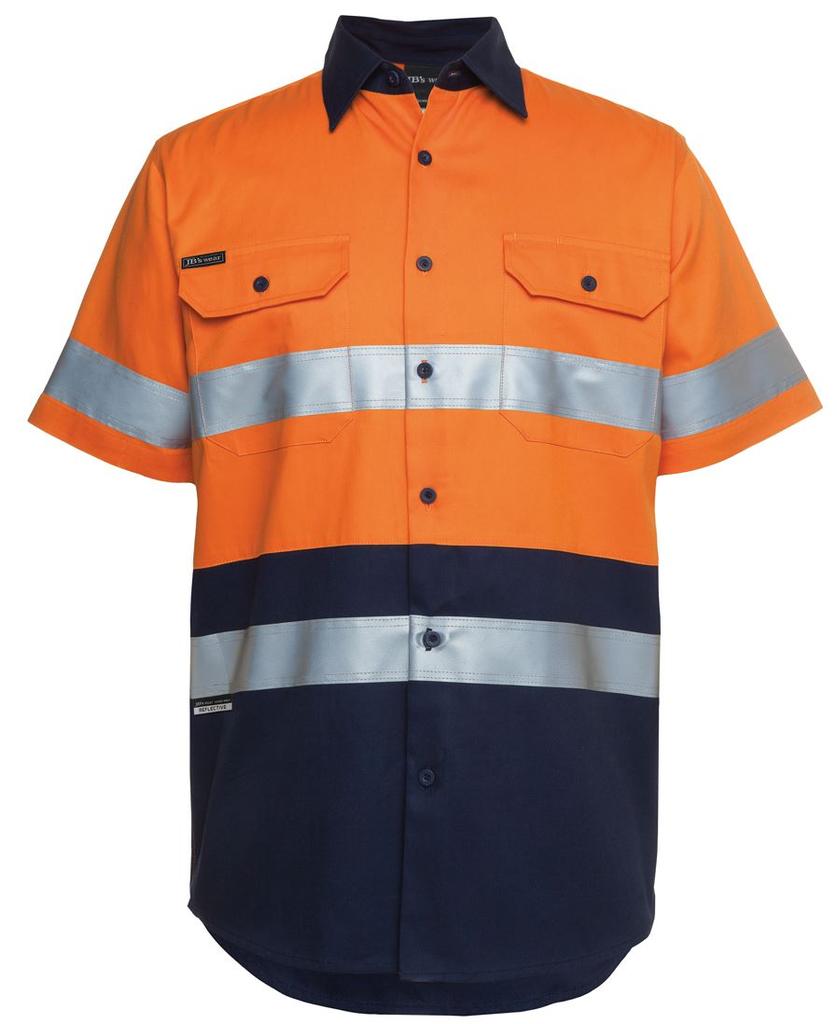 [6HSSONAA] 6HSS - JBs Hv (D+N) S/S 190G Shirt (XS, Orange/Navy)