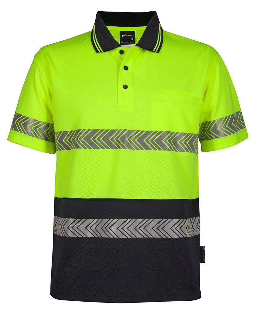 [6HSSTENAA] 6HSST - JBs Hv S/S Segmented Tape Polo (XS, Lime/Navy)