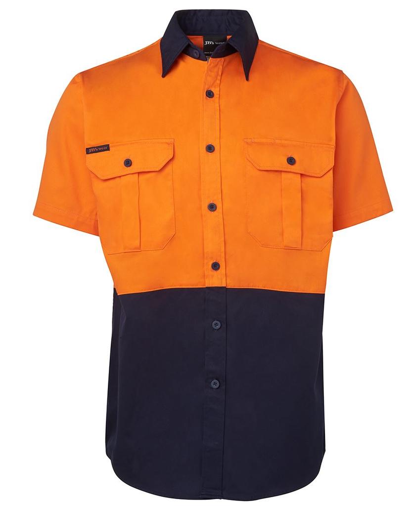 [6HWSONA1] 6HWS - JBs Hv S/S 190G Shirt (2XS, Orange/Navy)