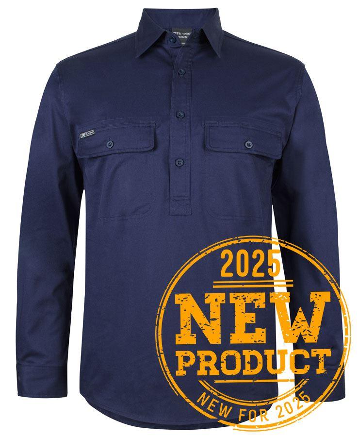 [6WLCSNXA0] 6WLCS - JBs L/S 150G Stretch Close Front Work Shirt (3XS)