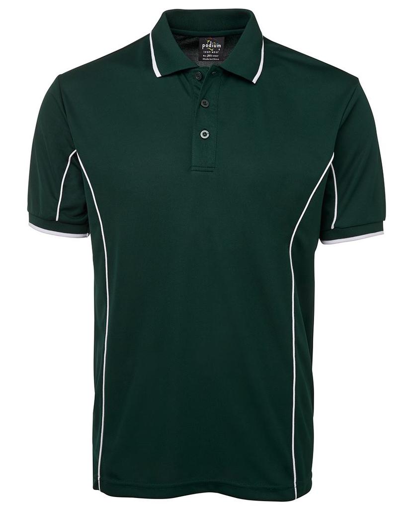 [7PIPLW8] 7PIP - Podium S/S Piping Polo (2XS, Aqua/White)