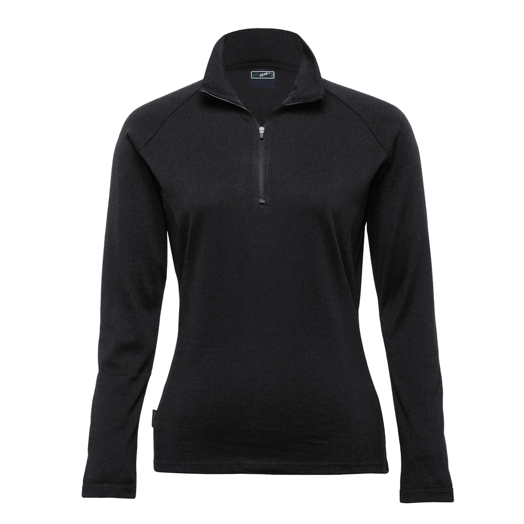 [WEGMZ-BLACK-8] WEGMZ - Merino Zip Pullover - Womens (8, Black)