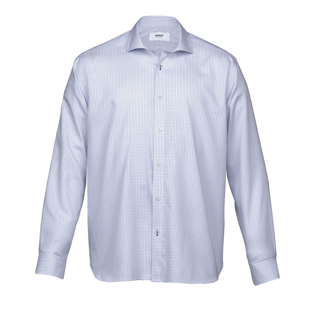 [BLC-WHITE-BLUE-S] BLC - Barkers Lyndhurst Check Shirt – Mens (S)