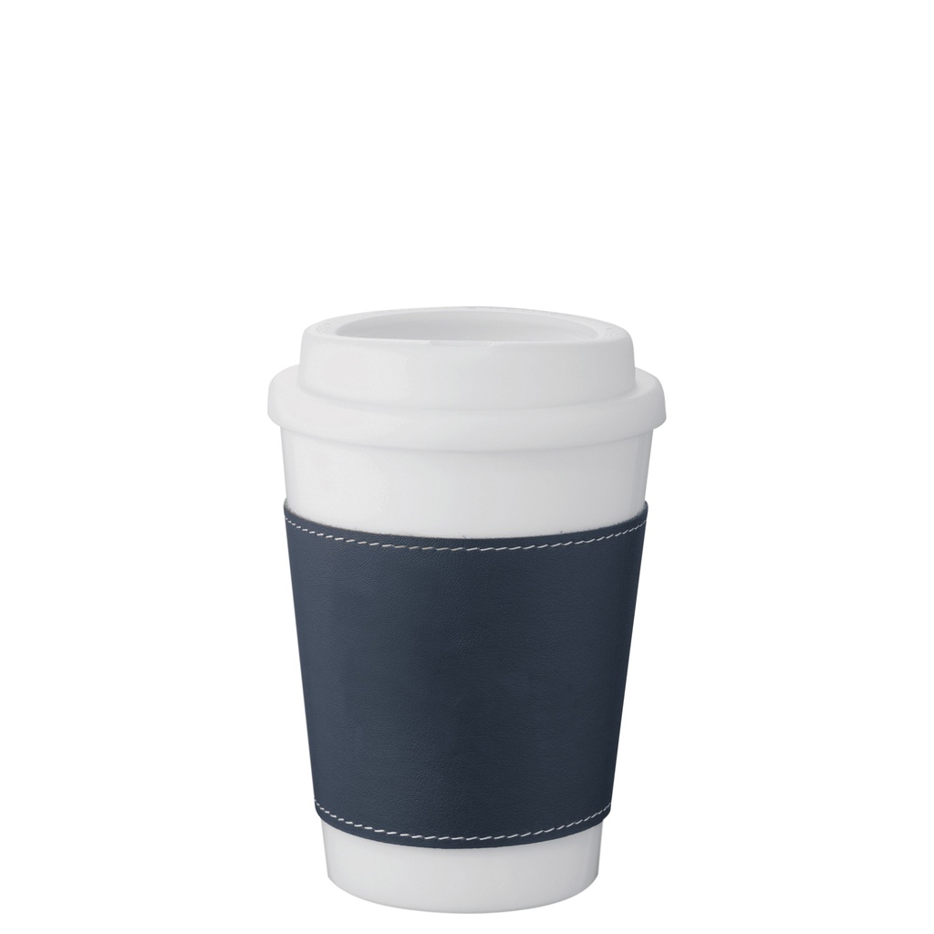 [4035BL-WHITE/BLUE WRAP-STANDARD] 4035BL - White Tumbler - Blue Sleeve
