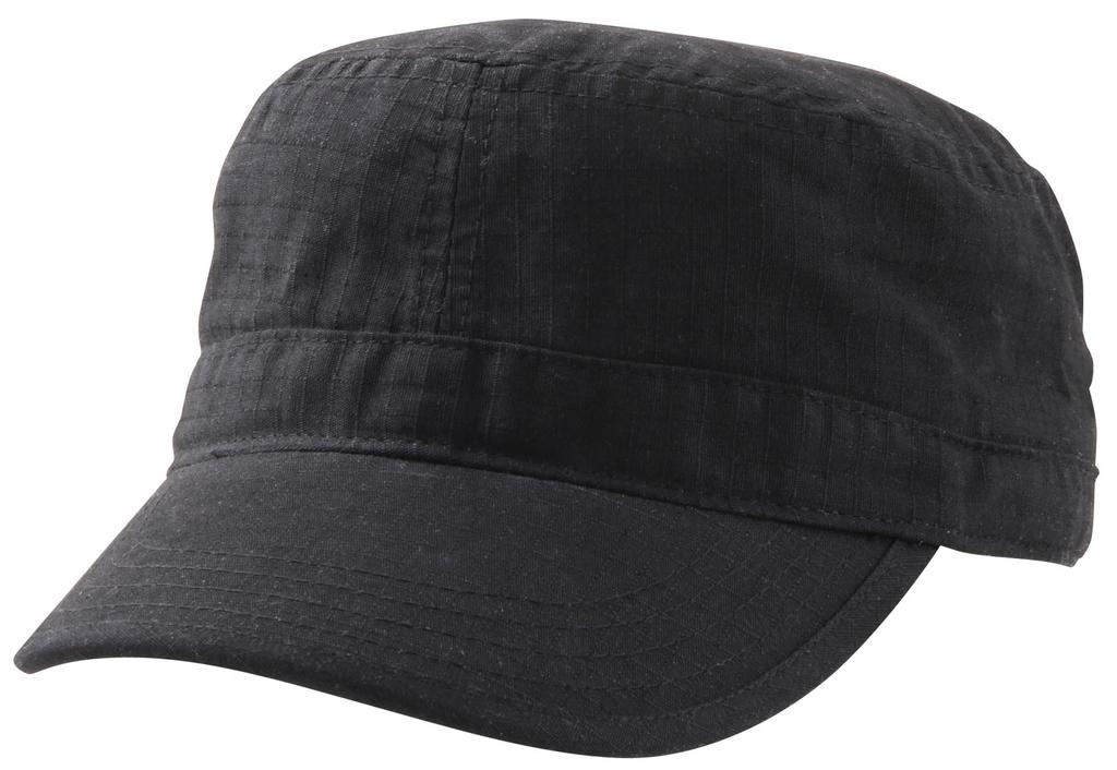 [4358-BL] Ripstop Military Cap - 4358 (Black)