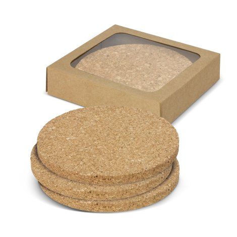 [113033] Oakridge Cork Coaster Round - Set of 4 - 113033