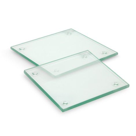 [116394] Venice Glass Coaster - Set of 2 - Square - 116394