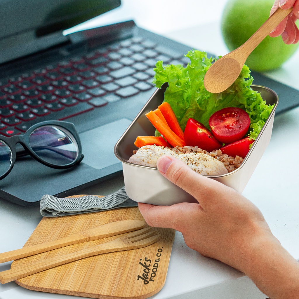 [120041] Stainless Steel Lunch Box with Cutlery - 120046