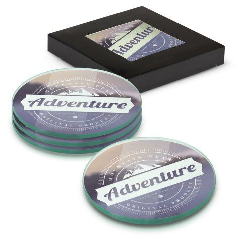 [116113] Venice Glass Coaster - Set of 4 - Round - Full Colour - 120167