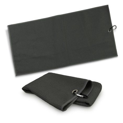 [133152] Waffle Golf Towel - 127438 (Black)
