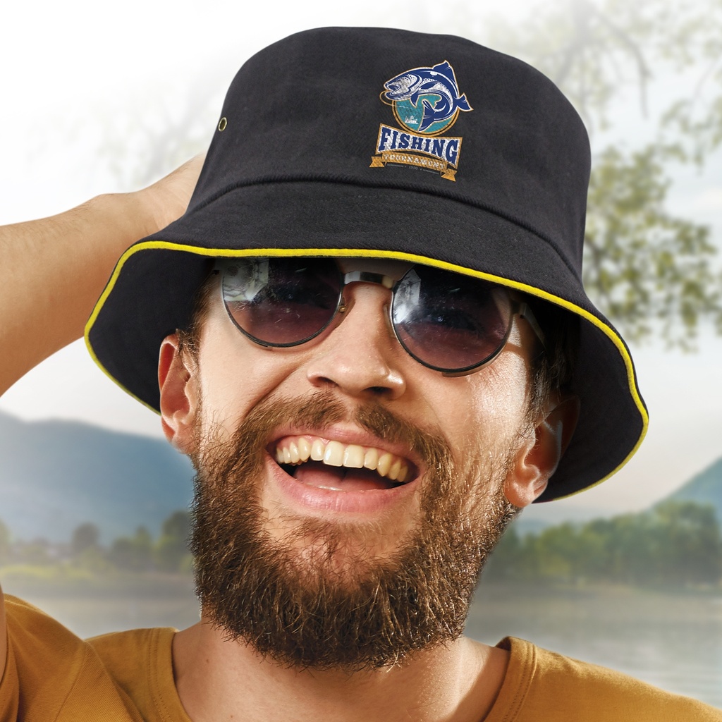 [115487] Bondi Bucket Hat - Coloured Sandwich Trim - 115741 (S, Bright Green)
