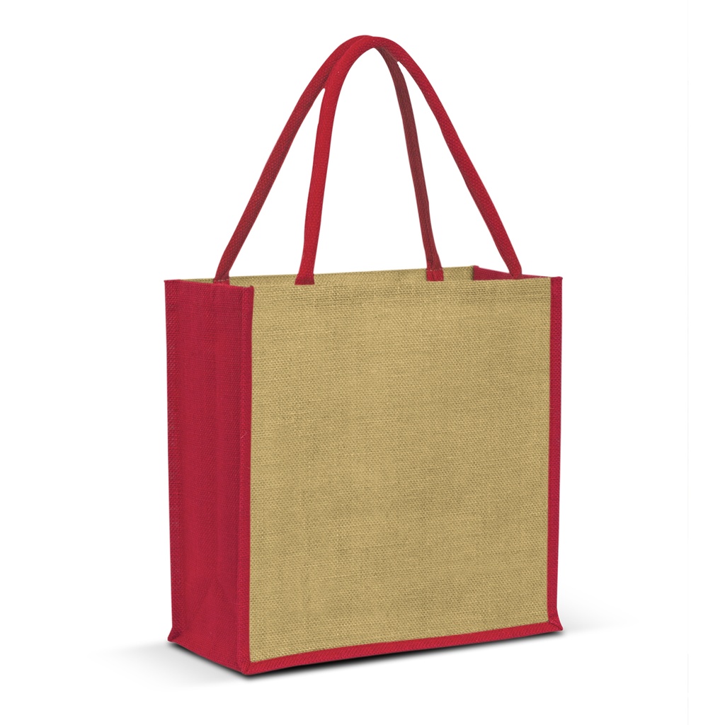 [115752] Monza Jute Tote Bag - 108037 (Natural/Red)