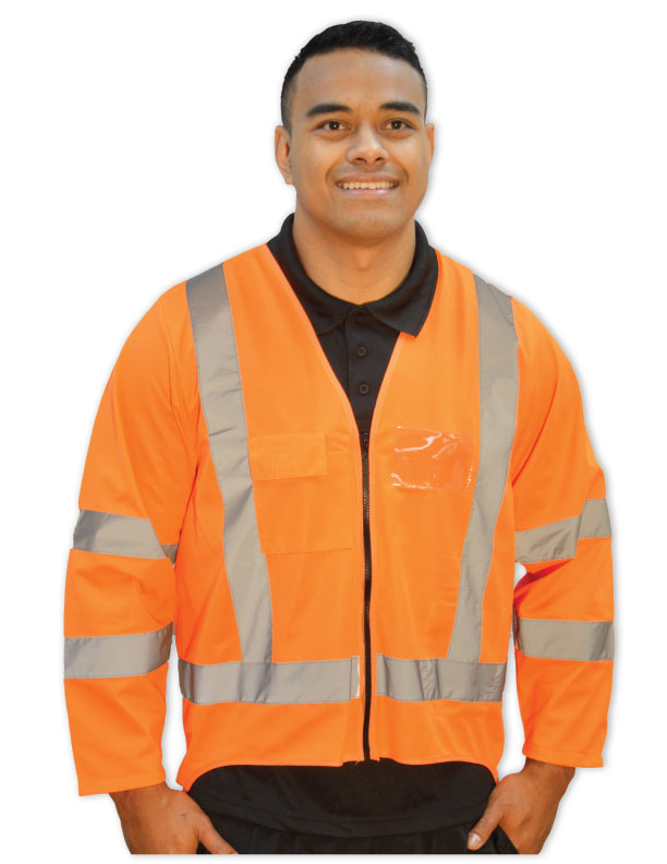 [J556-OR-XS] Hi Viz Long Sleeve Safety Vest - J556 (XS)