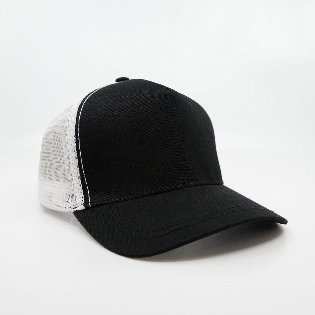[H5003BLWH-HW24] 5003 - Headwear24 Mac Trucker (Black White)