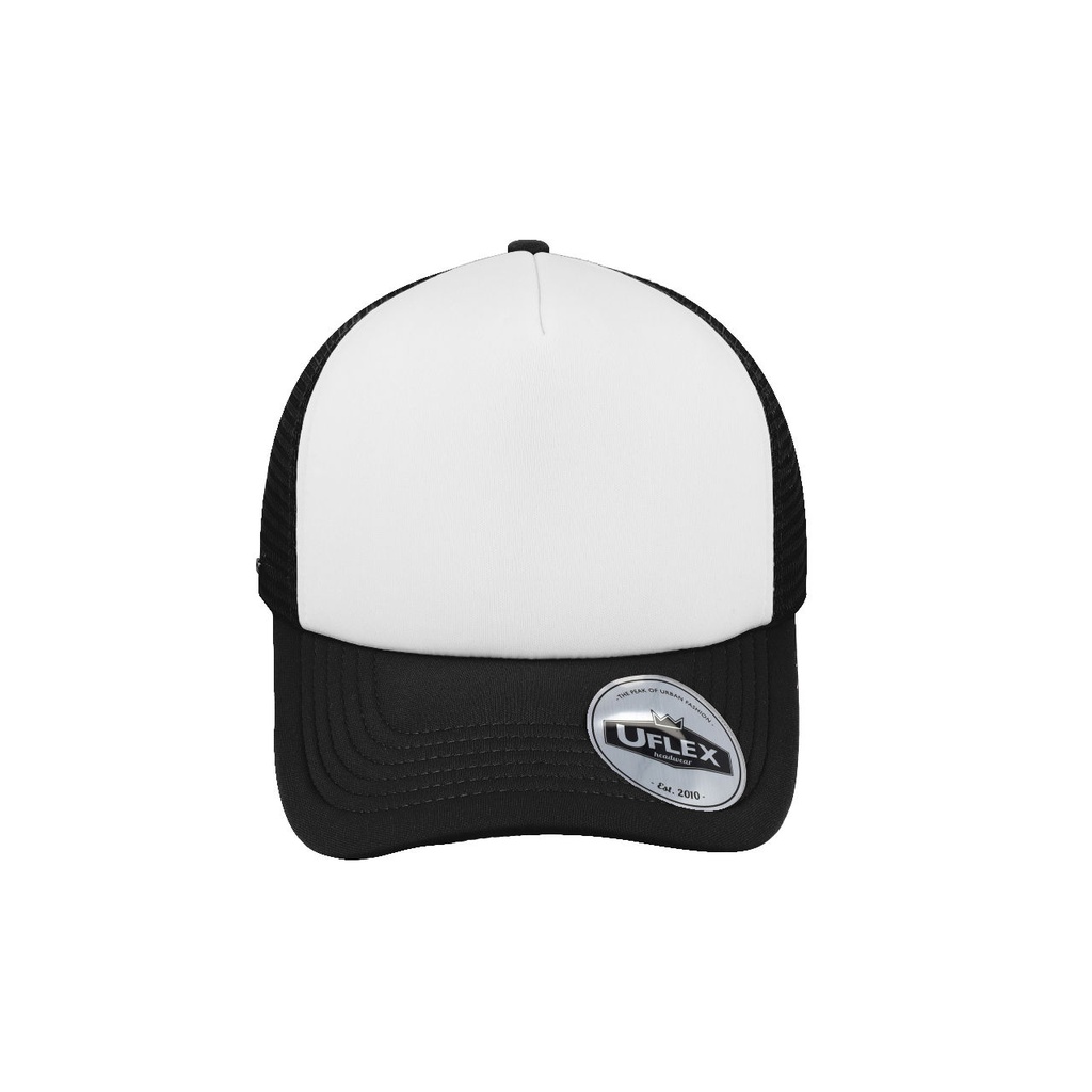 [HU15502WHBL-HW24] U15502 - UFlex Snap Back Trucker (White/Black Mesh)