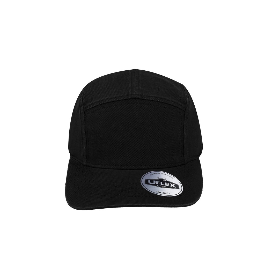 [HU22505BL-UFlex] U22505 - UFlex Washed Cotton 5 Panel Cap (Black)