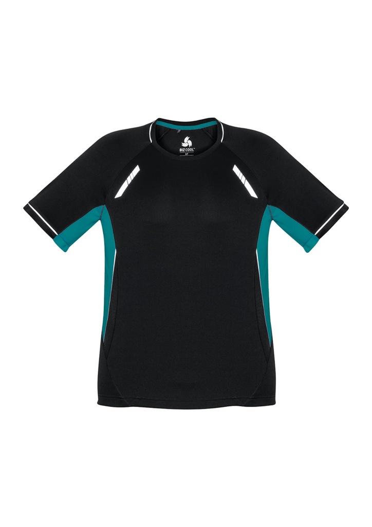 [9401042372253] T701MS - Renegade Mens Short Sleeve Tee (S, Black/Teal/Silver)