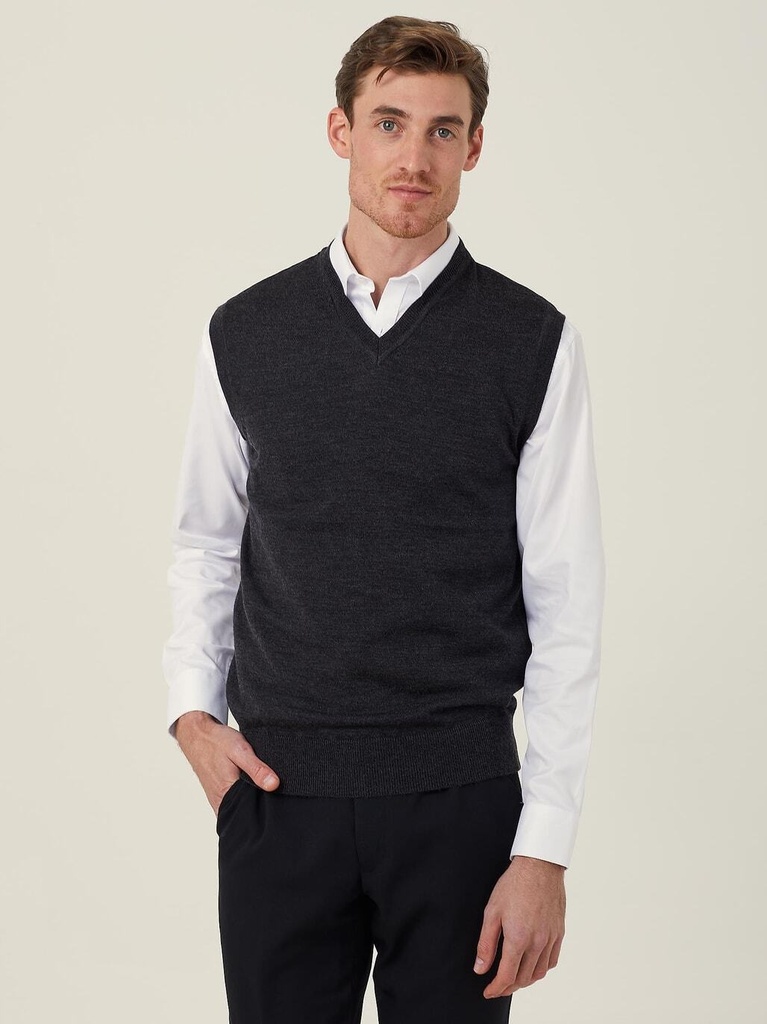 [9400021519412] CATE2A - Merino Wool V-Neck Vest (S)