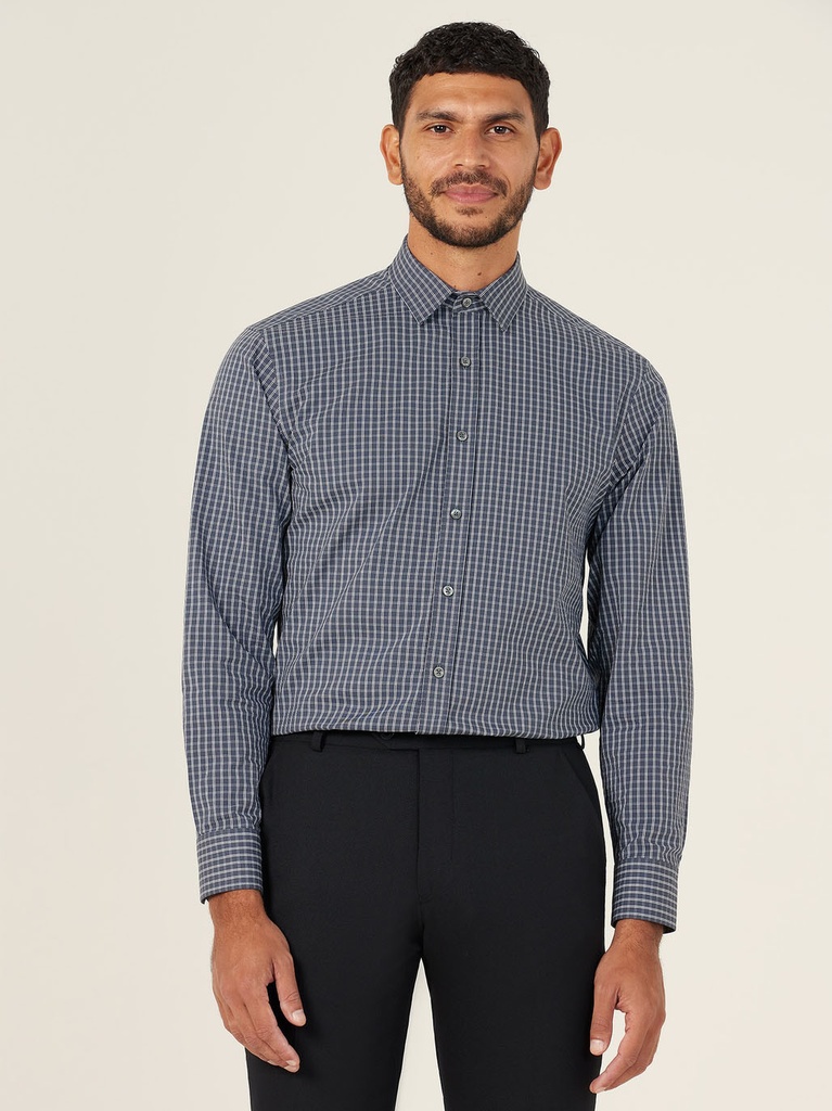 [9352795987594] CATJDE - Avignon Window Check Stretch Long Sleeve Shirt (38)