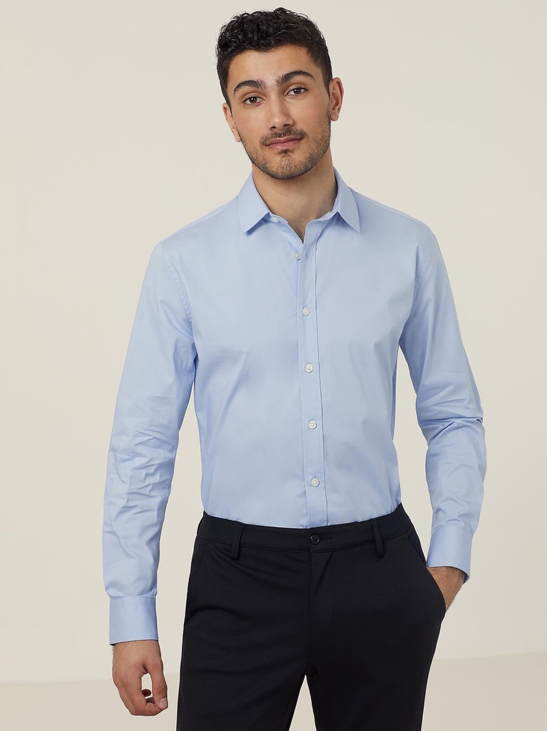 [9400083395856] CATJDG - Avignon Stretch Long Sleeve Slim Shirt (36, WHITE)