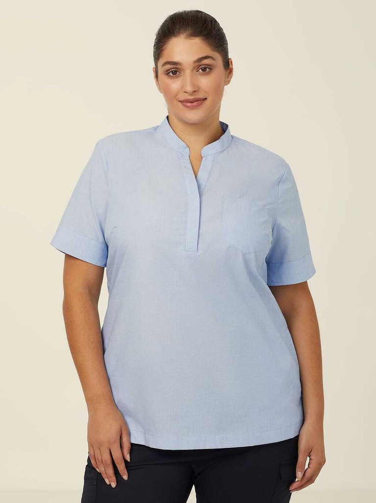 CATUGA - Poly Cotton End On End Short Sleeve Tunic (6, NAVY)