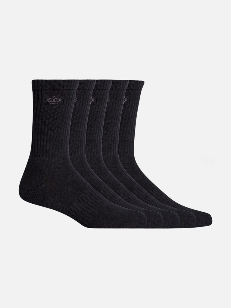 [9400083205049] K09035 - Mens Cotton Crew Work Socks - 5 Pack (BLACK)