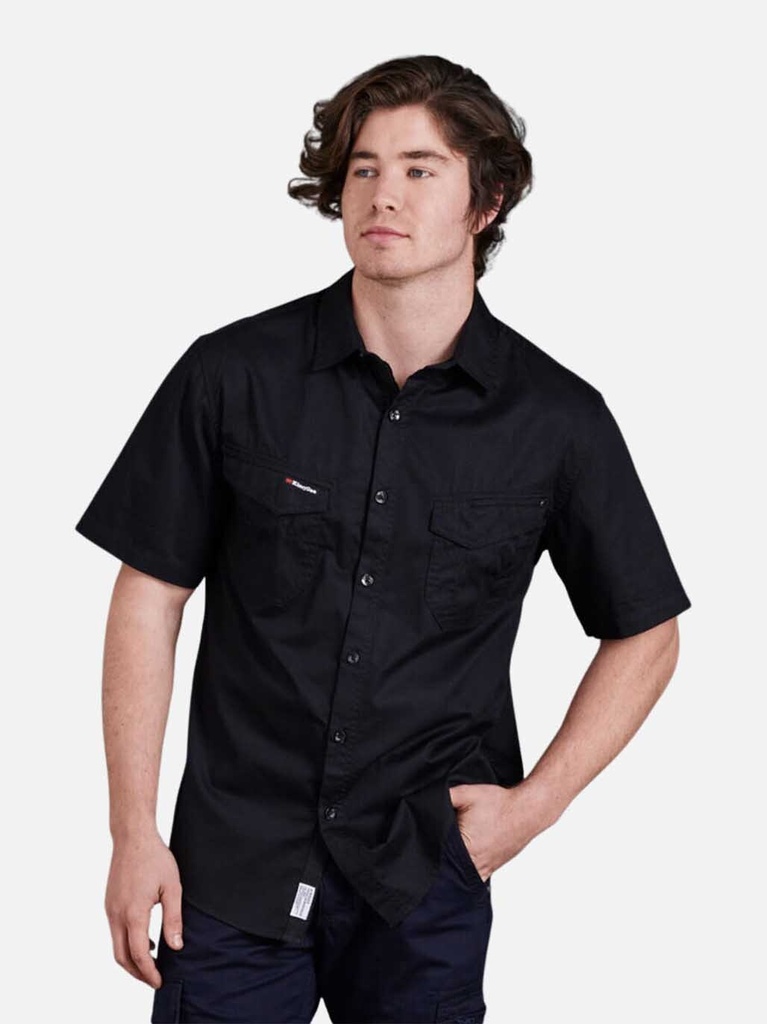 [9400021349613] K14355 - Tradie Slim Fit Short Sleeve Shirt (S, BLACK)