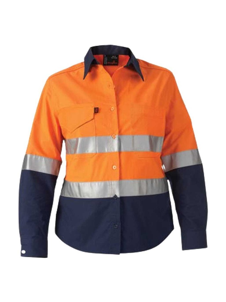 [9400021978035] K44544 - Womens Hi Vis Work Cool 2 Reflective Shirt (6, ORANGE/NAVY)