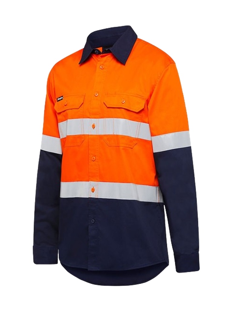 [9400083190338] K54025 - Originals Spliced Hi-Vis Taped L/S Shirt (2XS, ORANGE/NAVY)