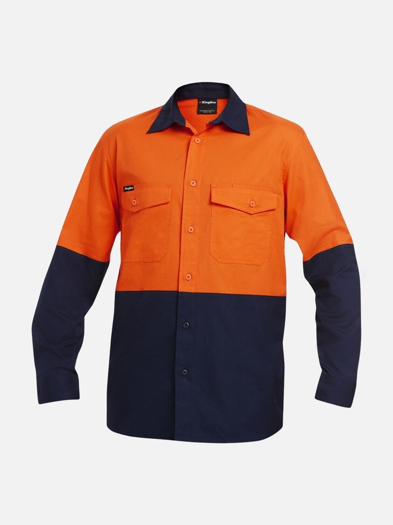 [9400021780263] K54870 - Hi-Vis Two Tone Long Sleeve Drill Work Shirt (2XS)