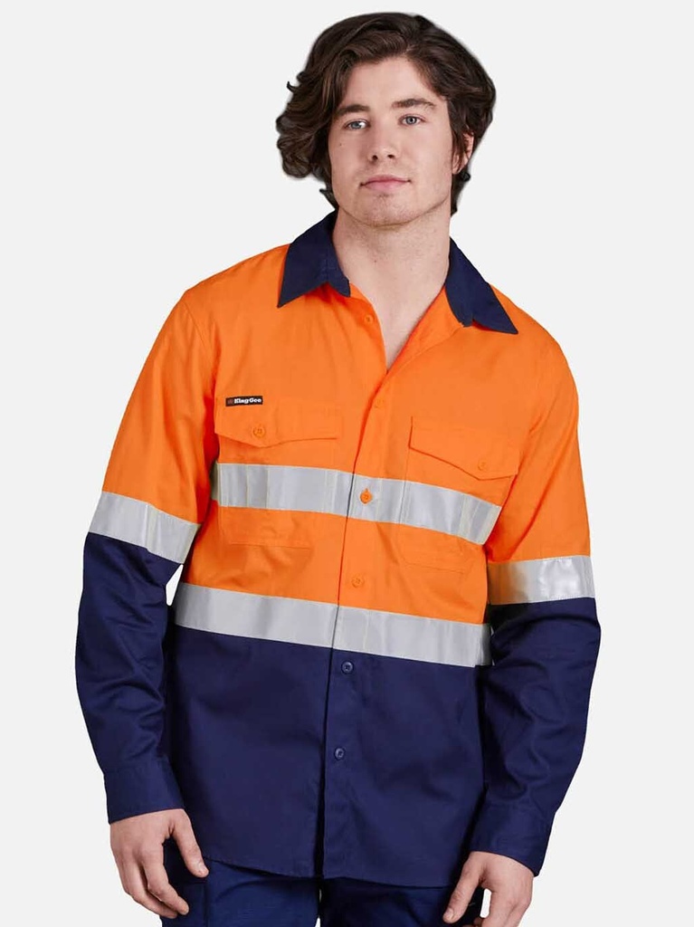 [9400021780560] K54880 - Mens Hi Vis Work Cool 2 Reflective Shirt (2XS, ORANGE/NAVY)