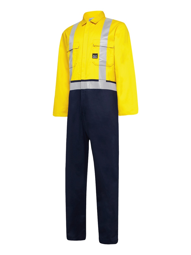 [9419425571216] N1228 - Day Night Cotton Zip Overall (3, NAVY/YELLOW HI VIZ)