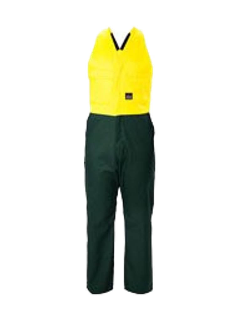 [9400021970374] N2O005 - EASY ACTION POLYCOTTON HI-VIS CONCEAL ZIP OVERALL (3, BOTTLE/FLURO YELLOW)