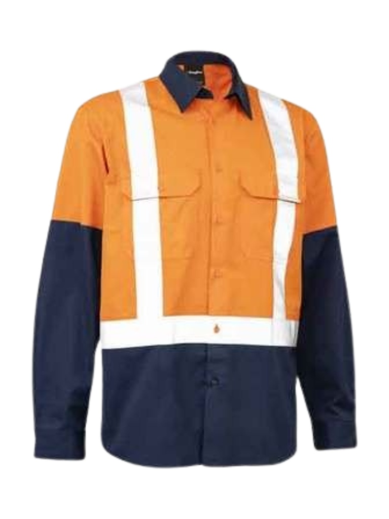 N2SU07 - D/N INDUSTRIAL LAUNDERED SHIRT WITH TAPE