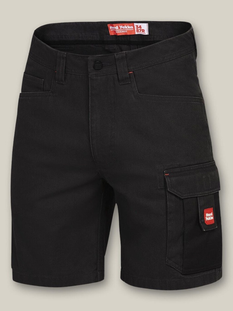 [9400083068279] Y05066 - Legends Relaxed Fit Cotton Work Cargo Short (77, BLACK)