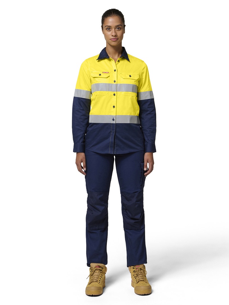 [9400083137708] Y08220 - Women's Hi-Vis Vented Taped Cotton Twill Shirt (12)