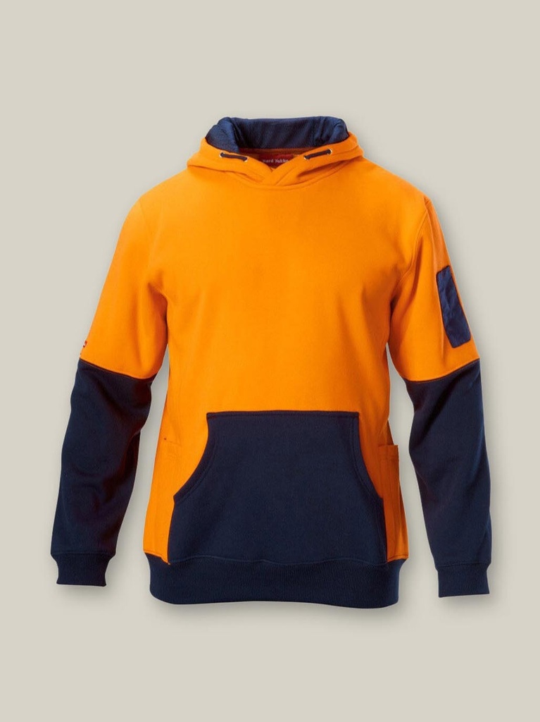 [9400021876478] Y19325 - Hi-Vis 2 Tone Fleece Hoodie (XS, ORANGE/NAVY)