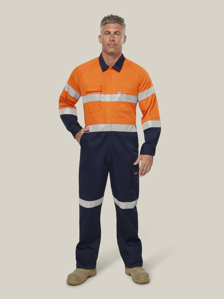 [9400083420428] Y00057 - HI VIS LS OVERALL T (4, ORANGE/NAVY)