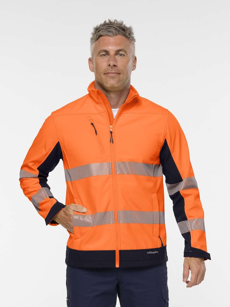 [9361812031455] K55009 - Originals Hi Vis Taped Softshell Jacket (S, ORANGE/NAVY)