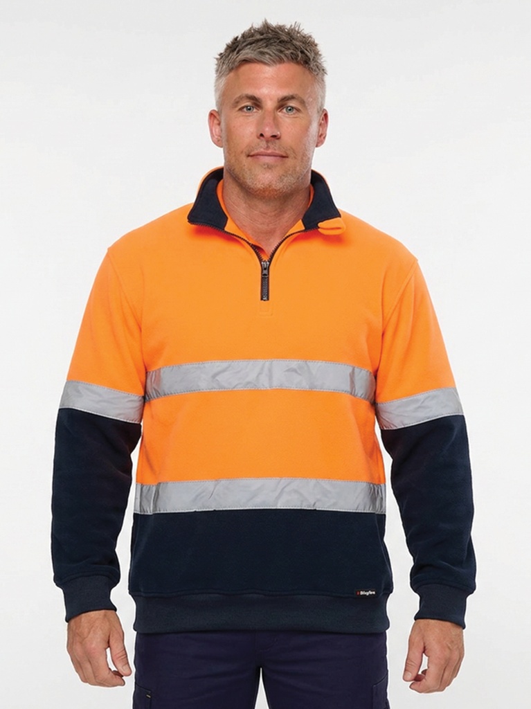 [9400083425560] K55014 - Originals Spliced Hi Vis 1/4 Zip Taped Pullover (XS, ORANGE/NAVY)